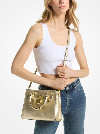 Hamilton Small Metallic Leather Satchel