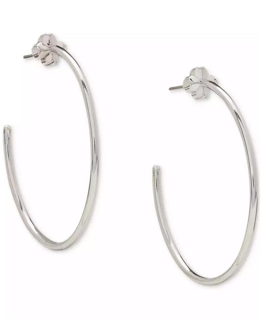 Spade Flower Medium Hoop Earrings, 1.63"