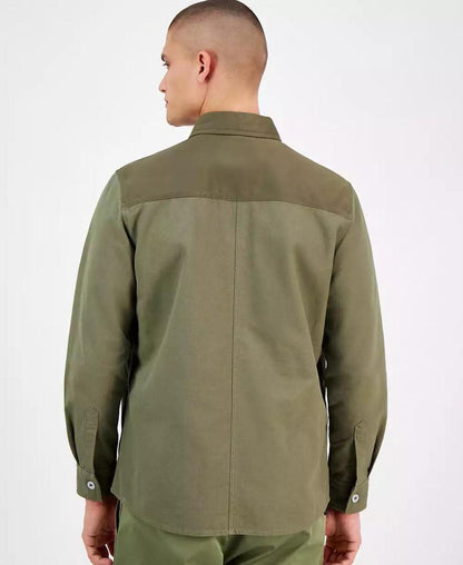 Men's Ebrido Relaxed Fit Long Sleeve Button-Front Overshirt