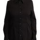 Dolce & Gabbana Elegant Black Cotton Blend Collared Top