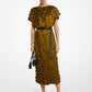 Hand-Embroidered Floral Crushed Duchesse Sheath Dress