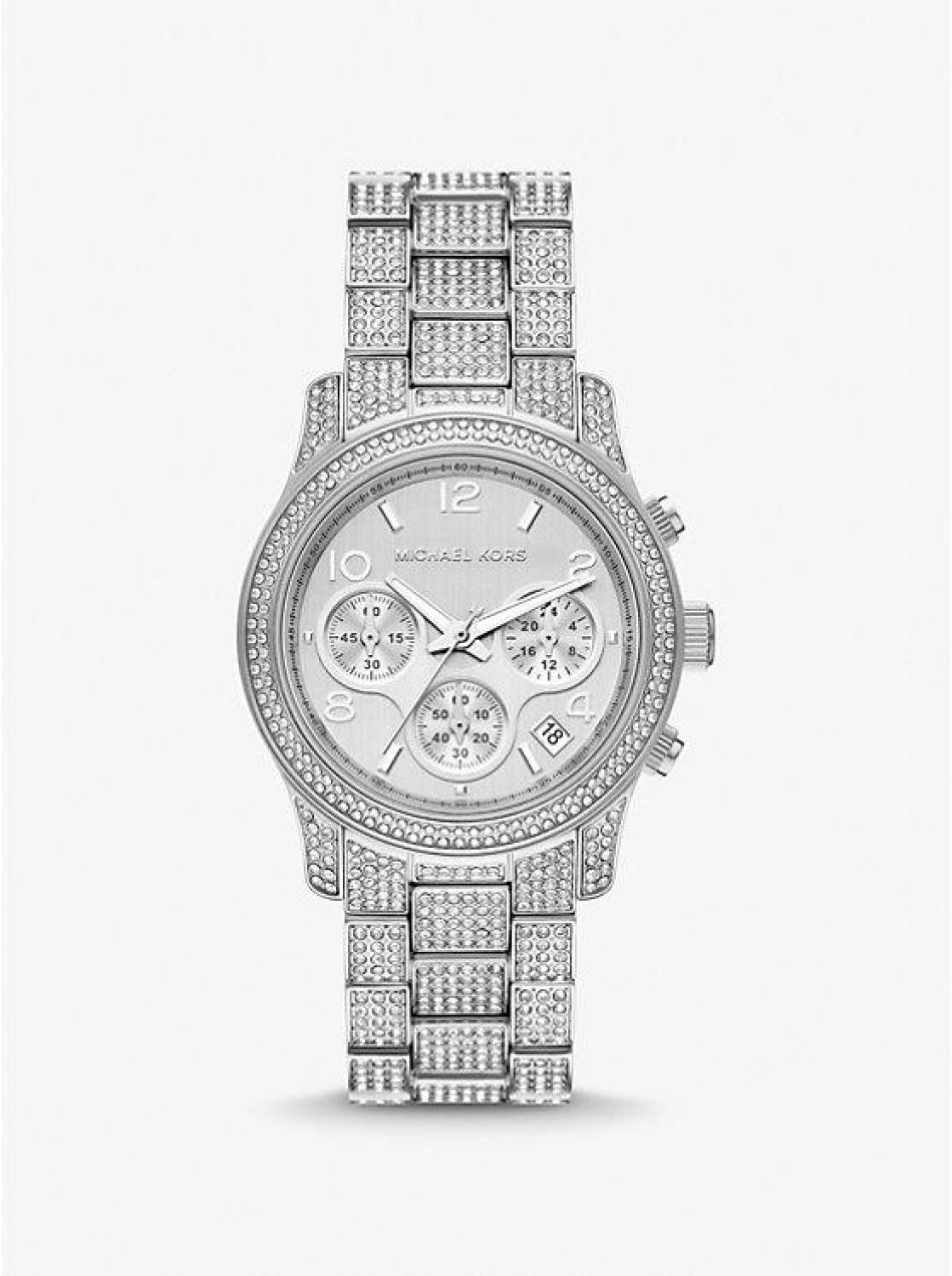 Runway Pavé Silver-Tone Watch