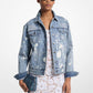 Hand-Splattered Denim Trucker Jacket