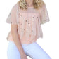 Tiered Polka Dot Top In Apricot