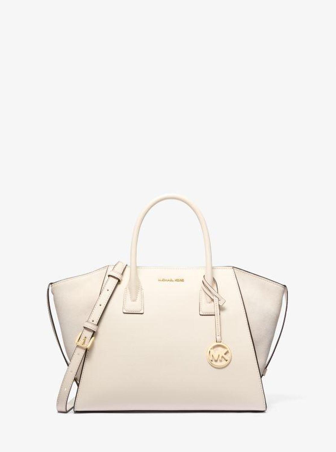 Avril Large Leather and Suede Satchel