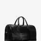 Bedford Travel Extra-Large Metallic Crocodile Embossed Leather Weekender Bag