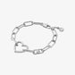 Pavé Heart Curb-Link Bracelet