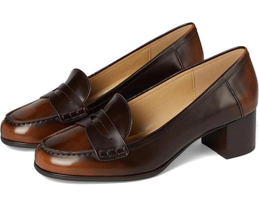 Frances Flex Pump Women's  Luggage Leather Block Heel ZOGG665