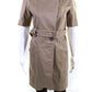Sportmax Womens Cotton Button Up Belted Short Sleeve Coat Jacket Khaki