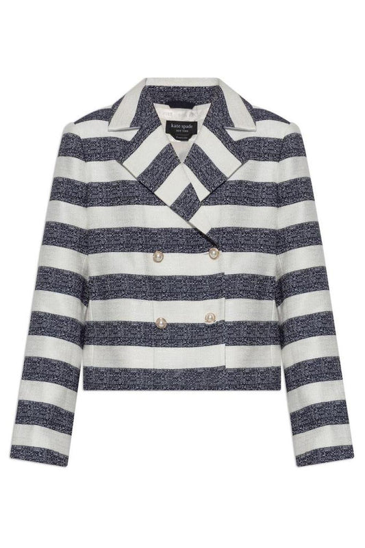 Kate Spade Striped Double-Breasted Jacket