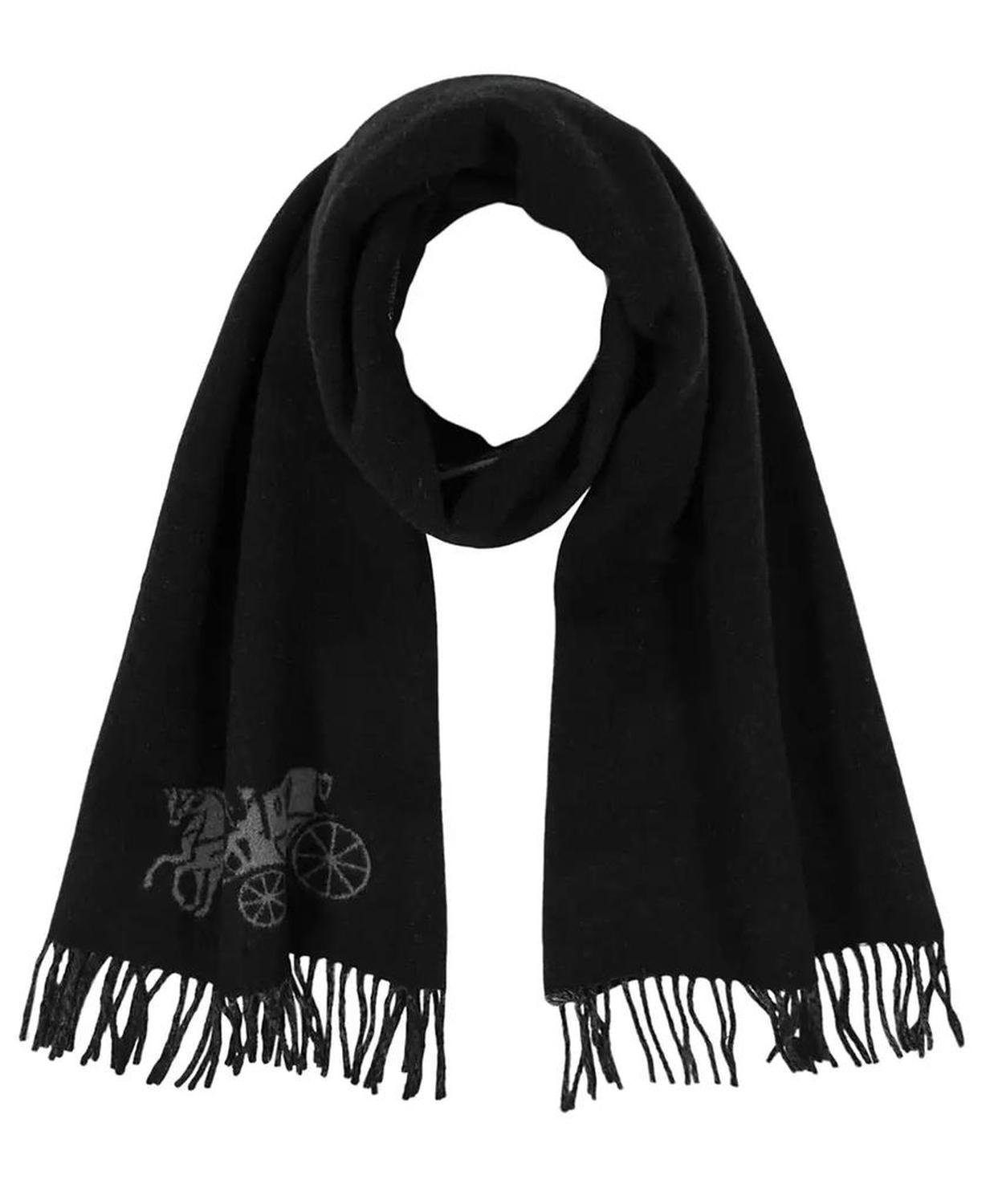 Women's Oversized Bicolor Horse and Carriage Muffler