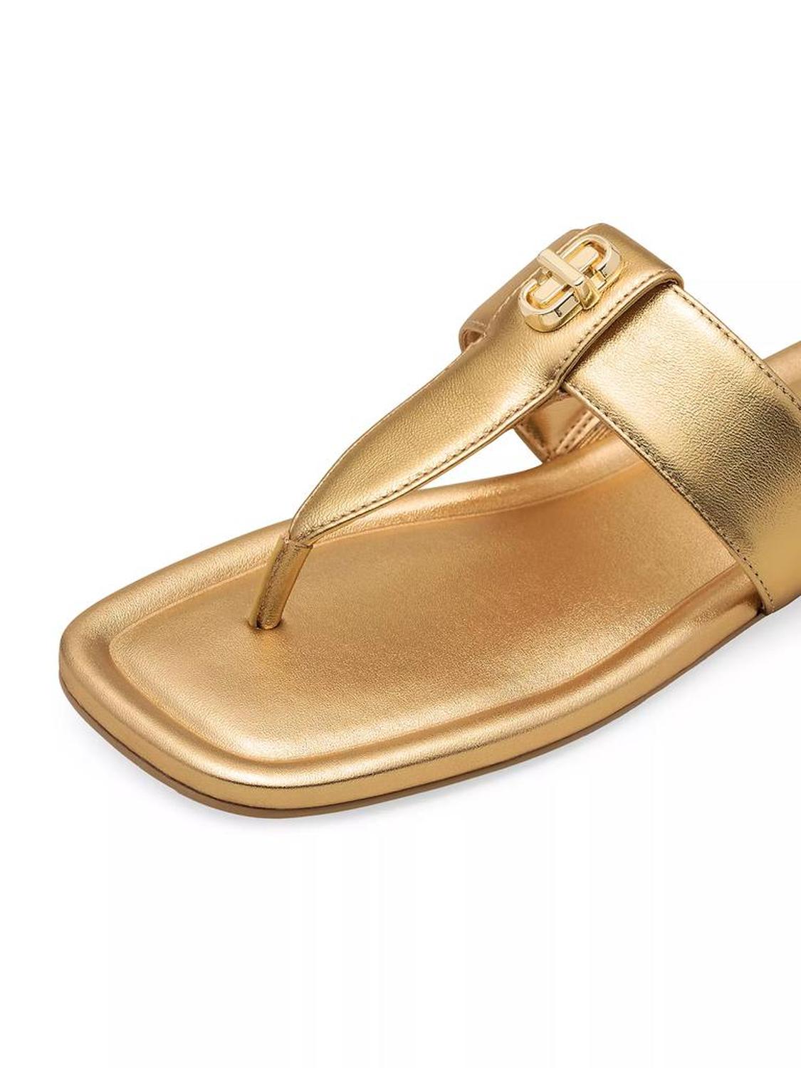 Dual Metallic Leather T Sandals