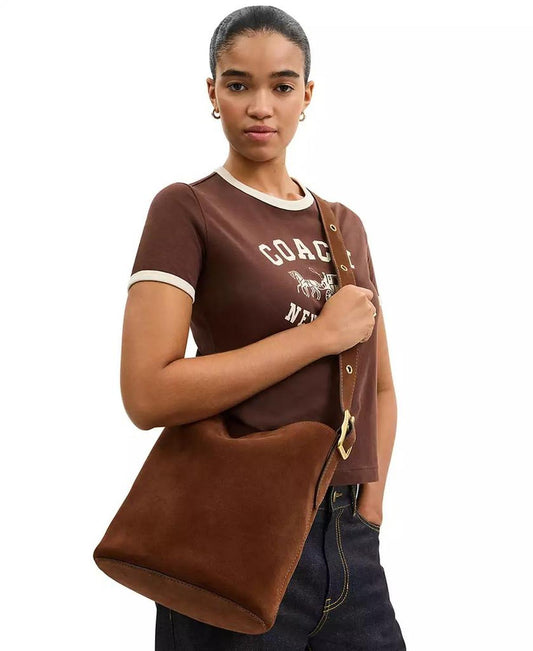 Women's Bleecker Suede Medium Bucket Bag