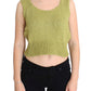 PINK MEMORIES Elegant Green Knit Sleeveless Vest Sweater