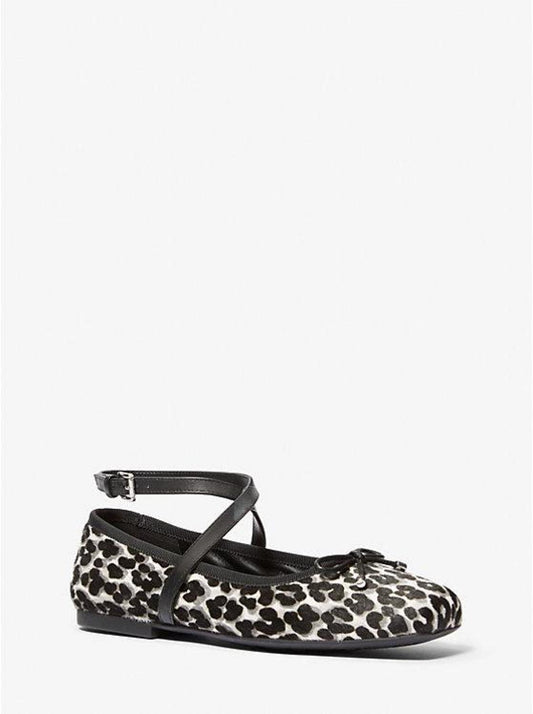 Collette Leopard Print Calf Hair Ballet Flat