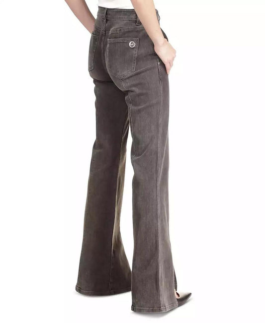 Women's Slit Flared-Leg Jeans