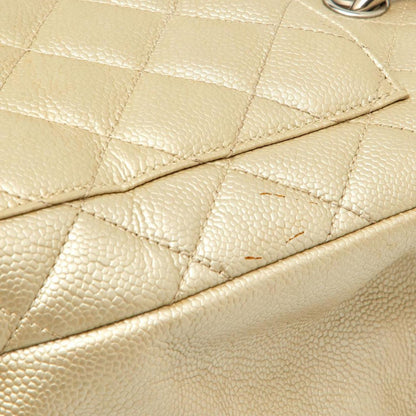 Chanel PearlQuilted Caviar Leather Gst Shopper Tote