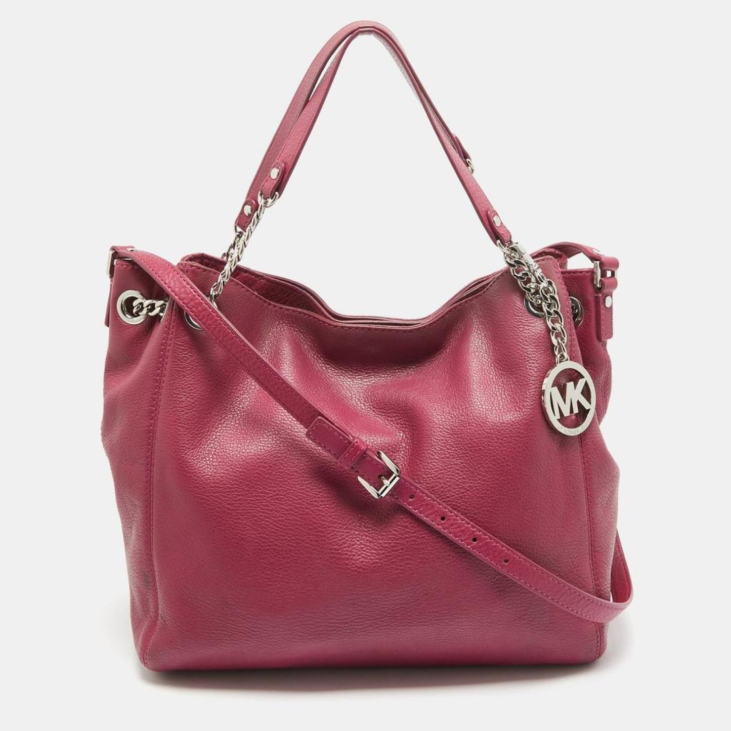 Michael Michael Kors Magenta Leather Chain Shoulder Bag