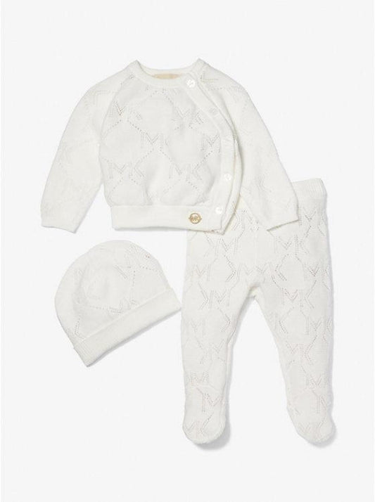 Pointelle Logo Cotton 3-Piece Baby Gift Set