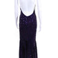 Michael Kors Purple Sequin Halter Gown
