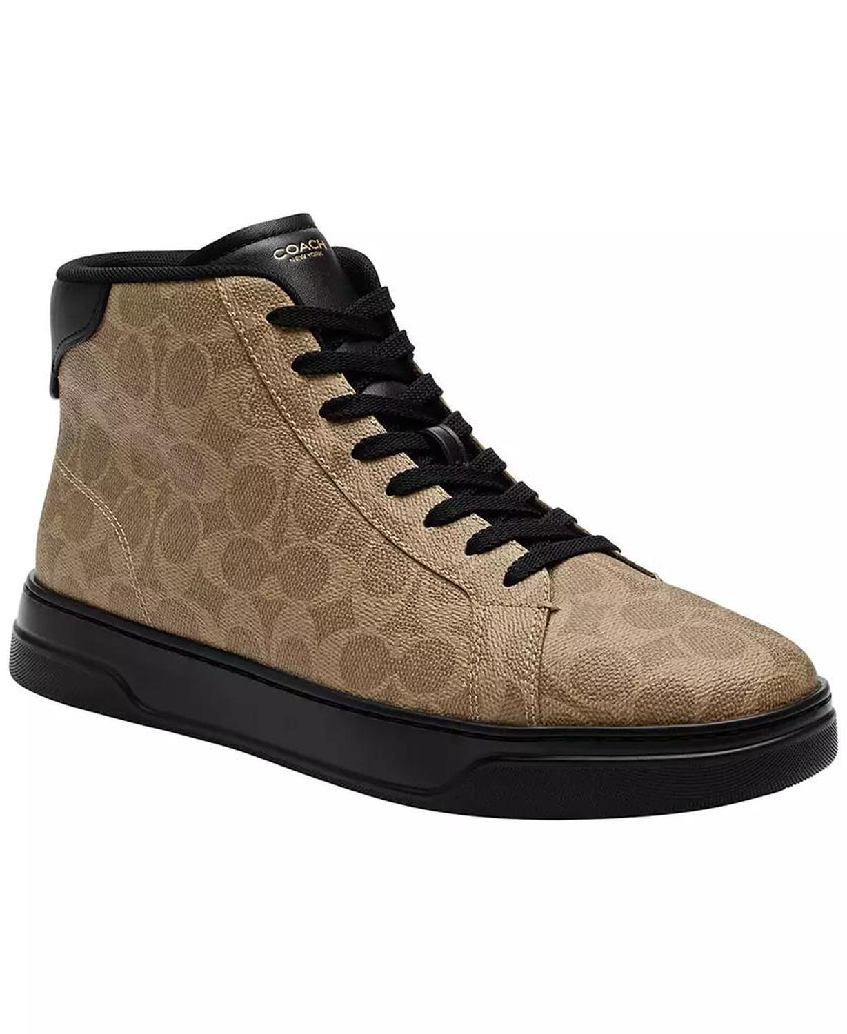Men's High Line High-Top Signature Canvas Round Toe Sneakers