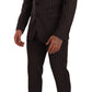 Dolce & Gabbana Elegant Maroon Striped Slim Fit Suit