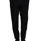 Dolce & Gabbana Elegant Dark Blue Wool Silk Tuxedo Trousers