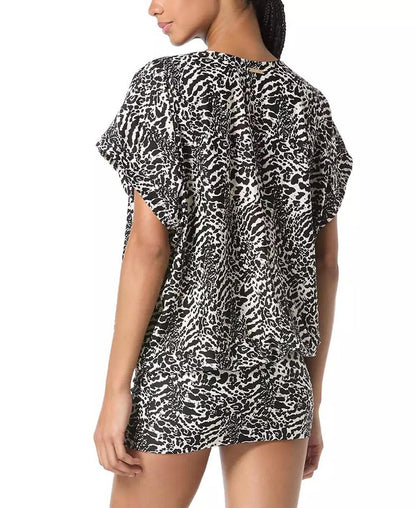 Women's Printed V-Neck Caftan Cover-Up Dress