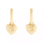 Gold Plated Heart Huggie Drop Earrings