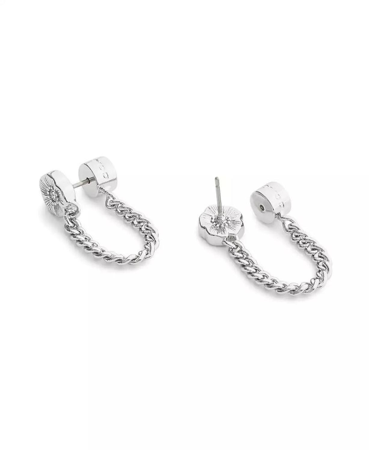 Faux Stone Signature Tea Rose Front Back Earrings