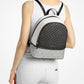 Rhea Medium Metallic Signature Logo Backpack