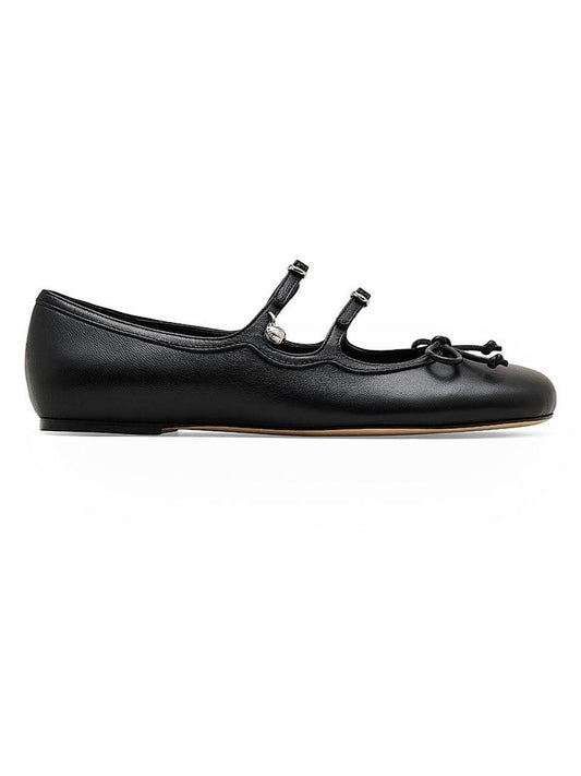 The Kiki Bow-Detail Leather Ballerina Flats