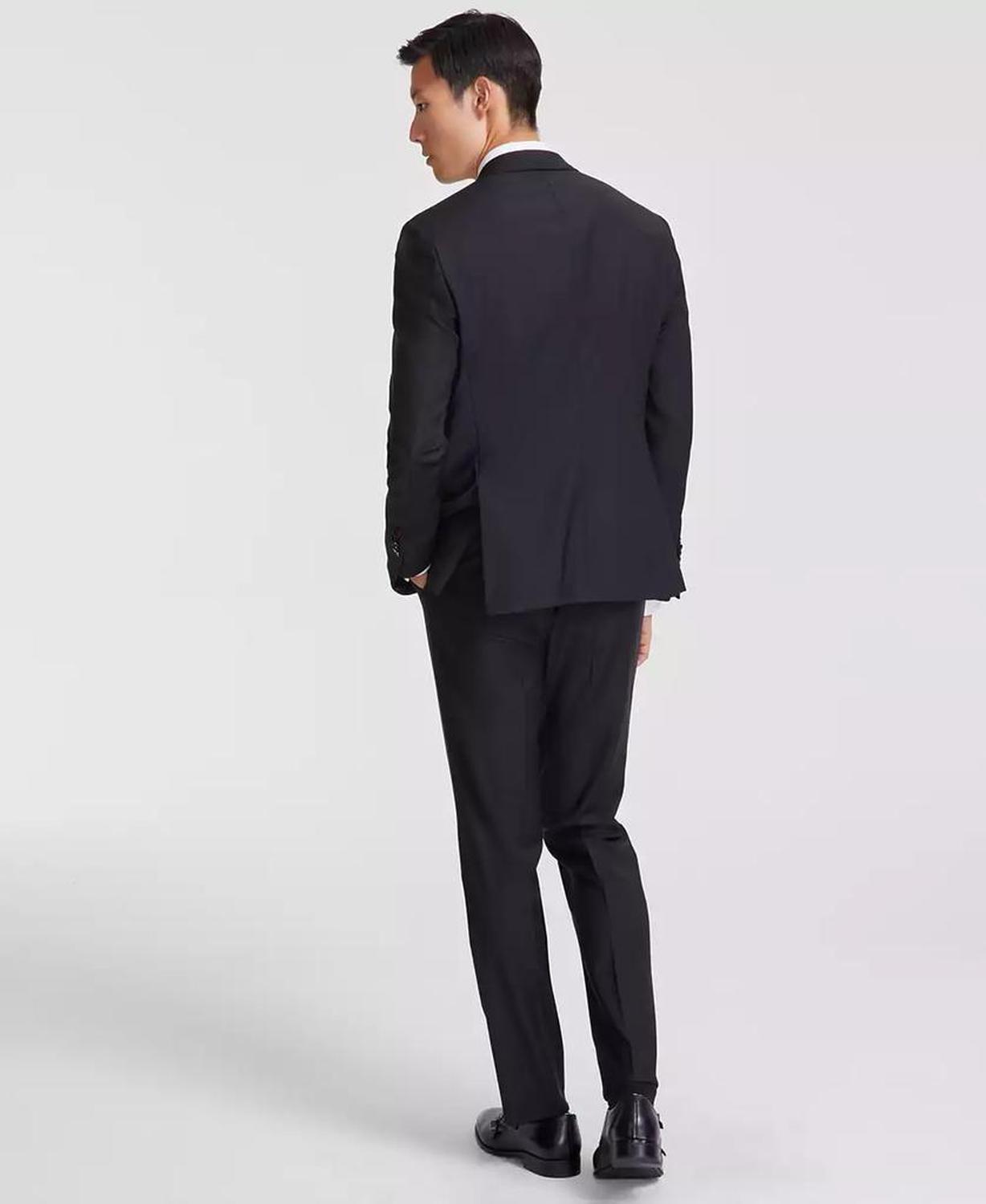 Men Modern-Fit Stretch Solid Nested Suits