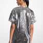 Sequined Jersey Oversized T-Shirt