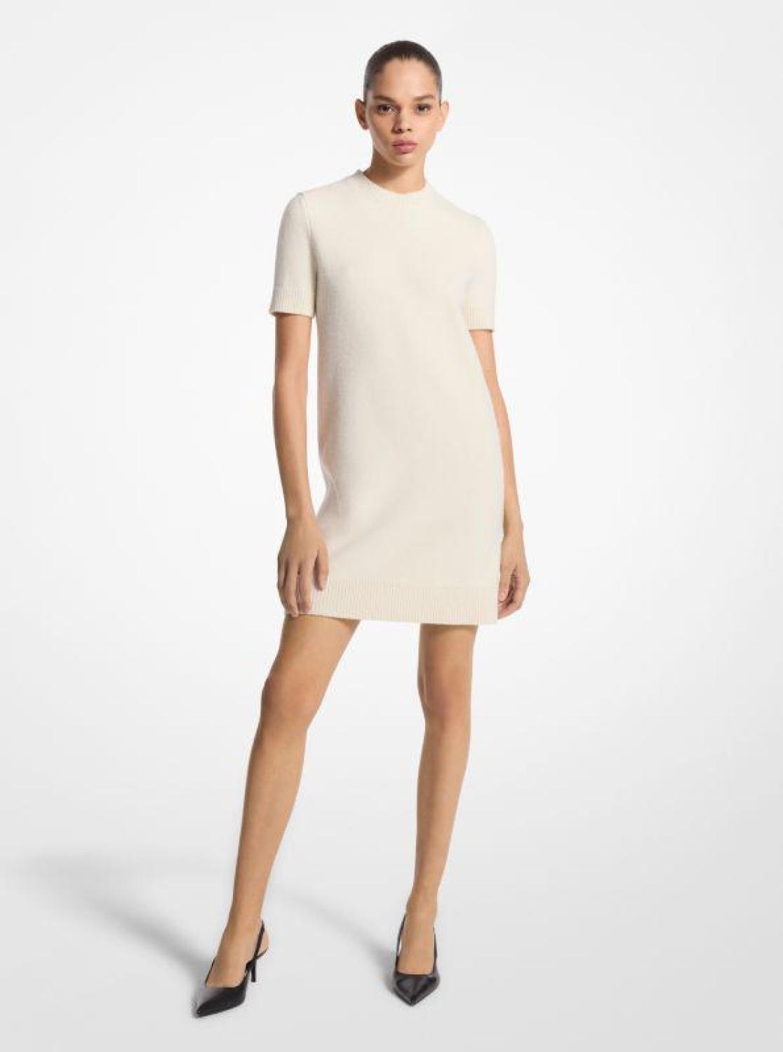Felted Wool Crewneck T-Shirt Dress