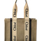 Chloé Woody Medium Canvas & Leather Tote
