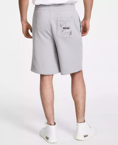 Men's Cotton Sketch-Logo Relaxed Shorts