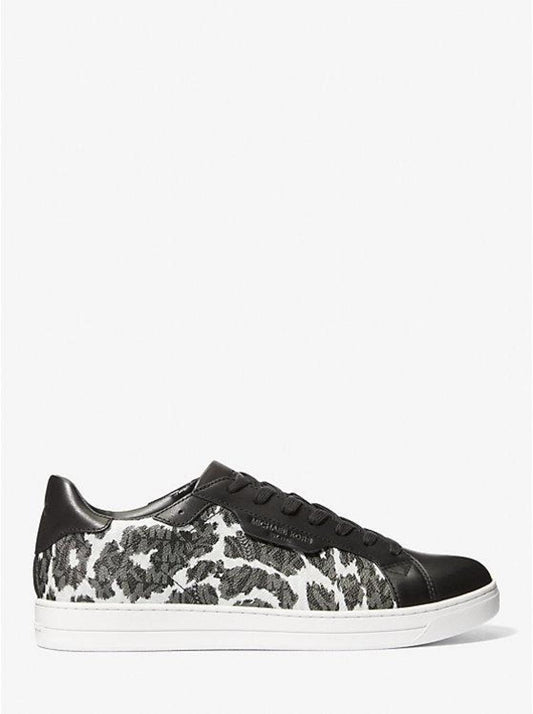 Keating Leopard Logo and Leather Sneaker