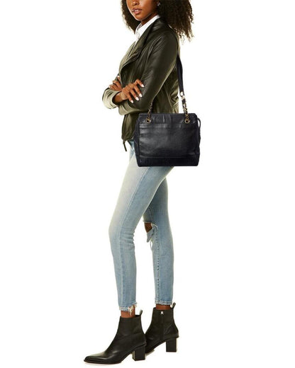 Chanel Black Calfskin Leather Triple Coco Chain Tote (Authentic Pre-Owned)