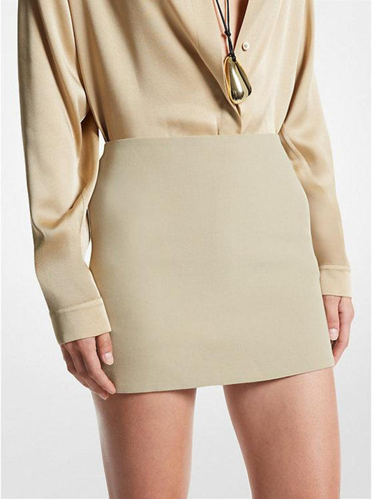 Stretch Wool Gabardine Mini Skirt
