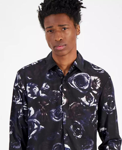 Men's Slim-Fit Floral Button-Down Shirt
