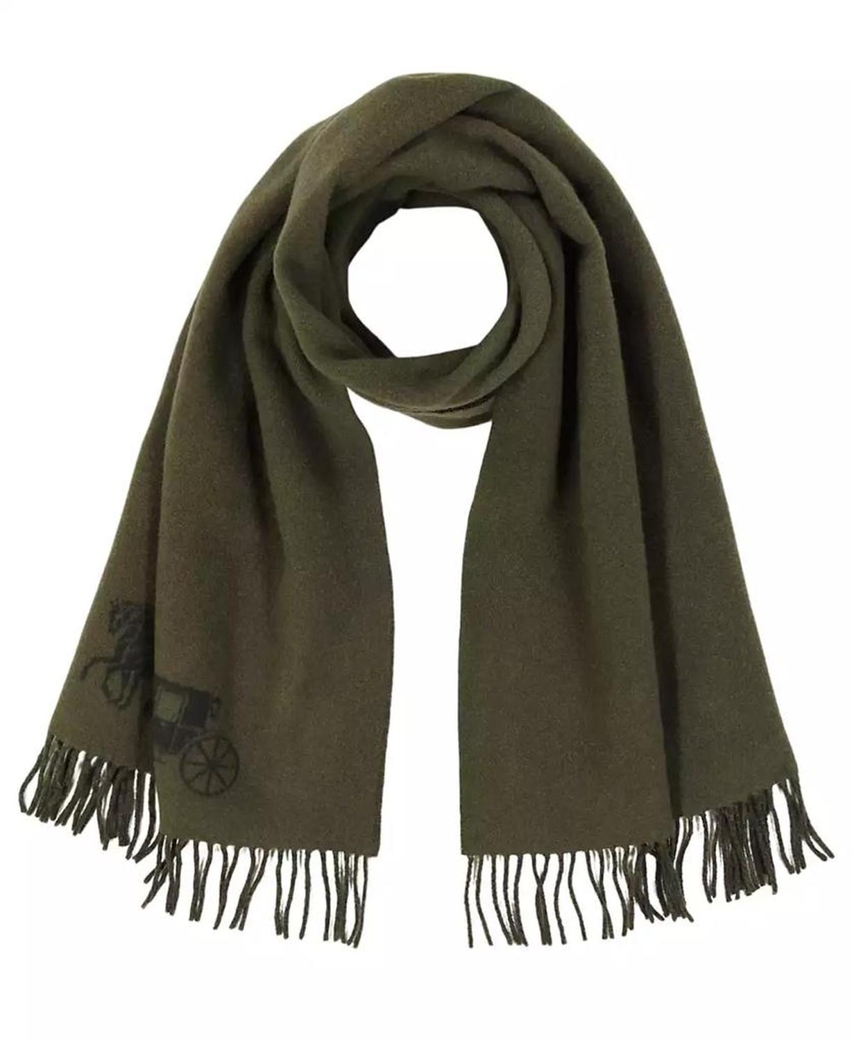 Women's Oversized Bicolor Horse and Carriage Muffler