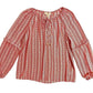 Women's Print Chiffon Peasant Blouse In Multicolor