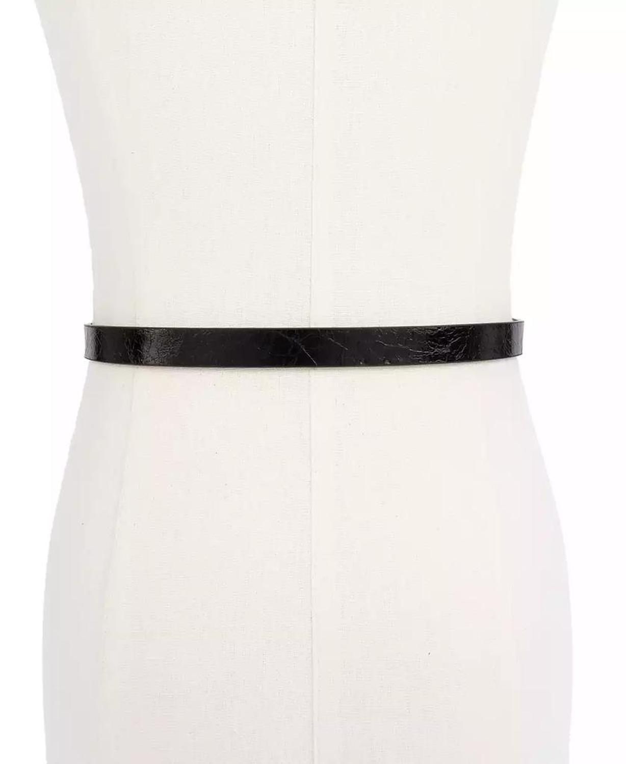 Logo Charm Skinny Belt
