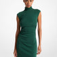 Stretch Cotton Funnel Neck Dress