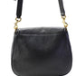 Marc Jacobs Womens Leather Foldover Magnetic Closure Shoulder Bag Black