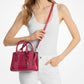 Sheila Small Studded Patchwork and Signature Logo Satchel