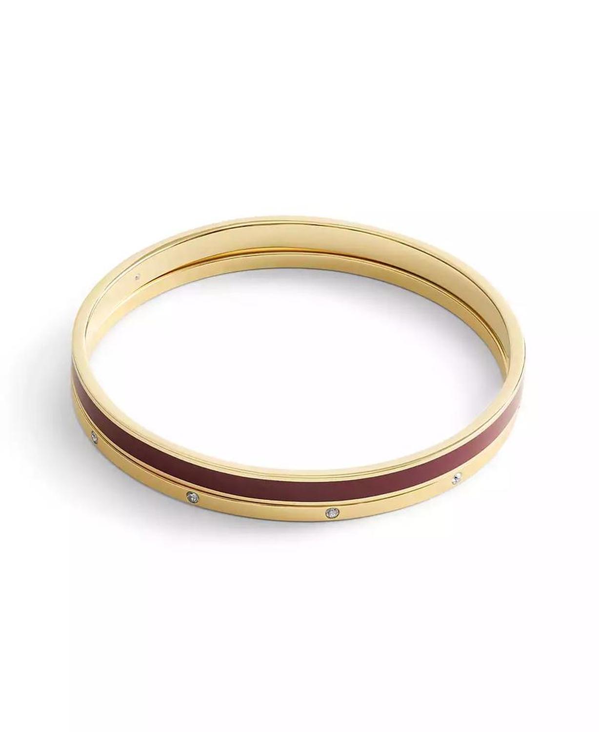Gold Plated Duo Bangle Bracelet Set