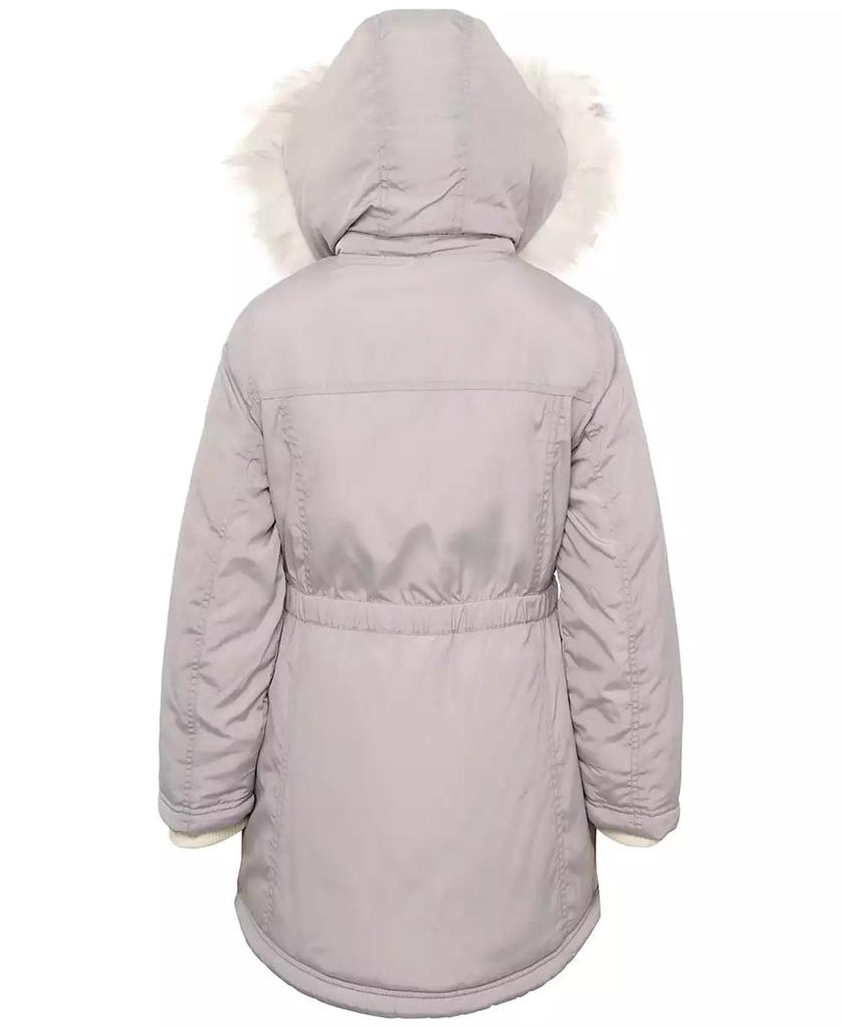 Michael Kors Big Girls Hooded Parka with Faux-Fur Trim