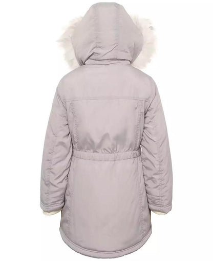 Michael Kors Big Girls Hooded Parka with Faux-Fur Trim